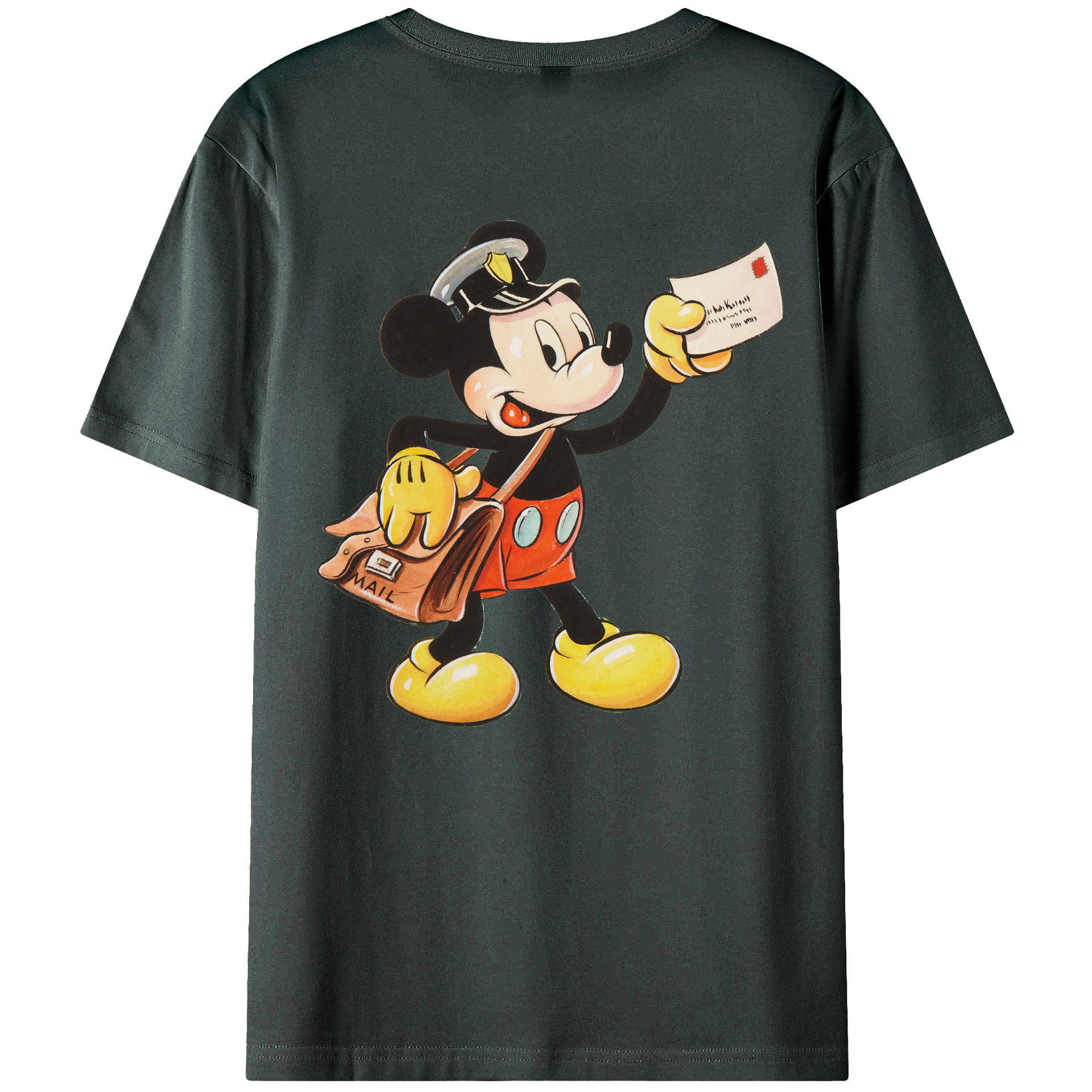 ミッキーマウス Mickey Mouse 綿100％ メンズ半袖Tシャツ（バックプリント） 通気性